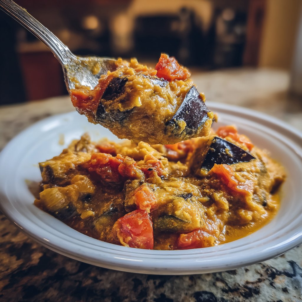 Curry mit Aubergine und Tomaten