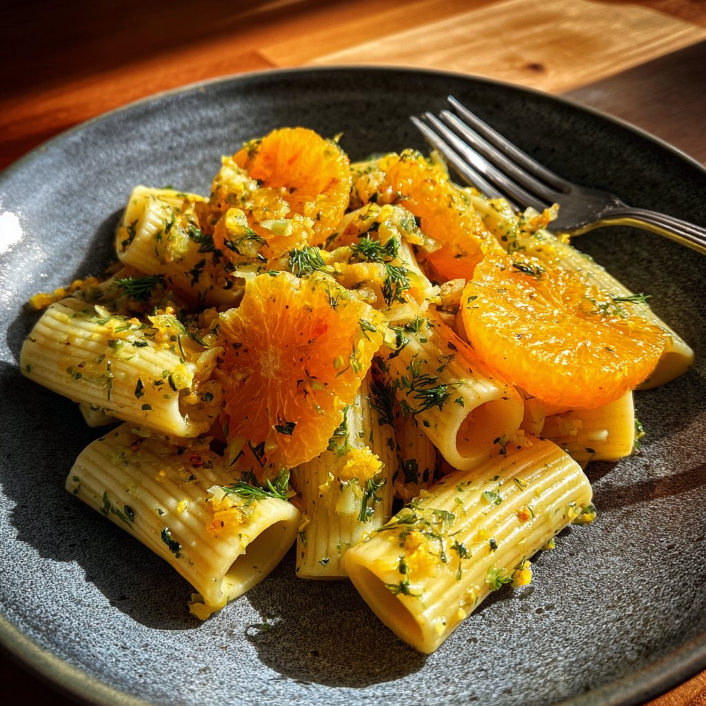 Rigatoni mit Fenchel und Orange