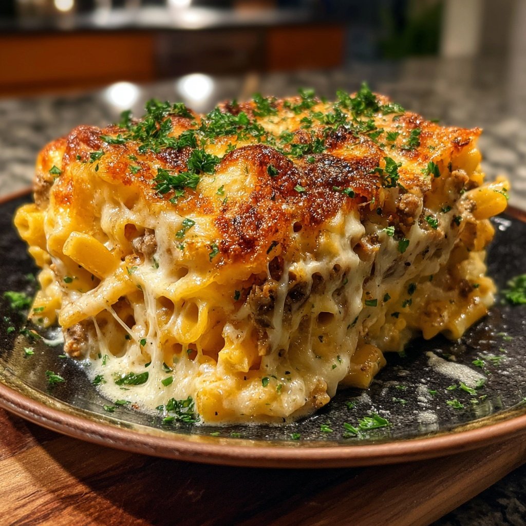 Nudelauflauf mit Sahnesauce