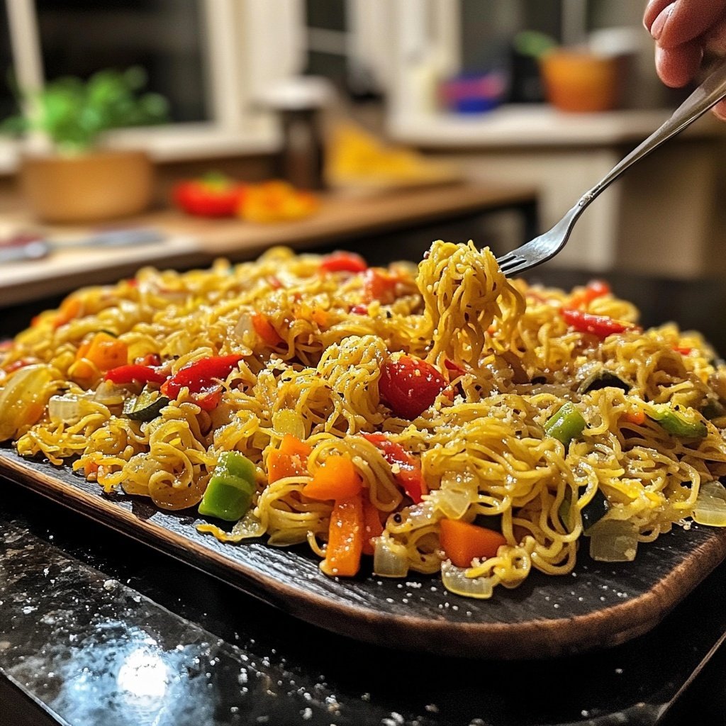 Gemüsepfanne mit Reisnudeln