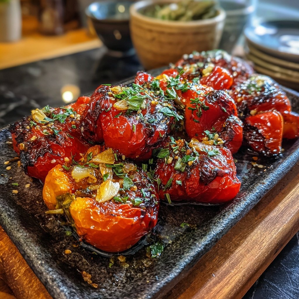 Gegrillte Paprika Mit Knoblauch